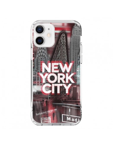 Coque iPhone 12 et 12 Pro New York City Rouge - Javier Martinez
