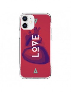 Coque iPhone 12 et 12 Pro Love Coeur Triangle Amour -...
