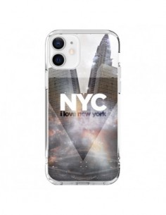 Coque iPhone 12 et 12 Pro I Love New York City Gris -...