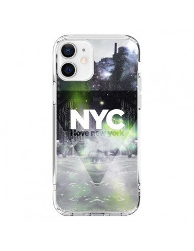 Coque iPhone 12 et 12 Pro I Love New York City Vert - Javier Martinez