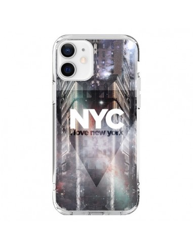 Coque iPhone 12 et 12 Pro I Love New York City Violet - Javier Martinez
