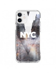 Cover iPhone 12 e 12 Pro I Love New York City Arancione -...