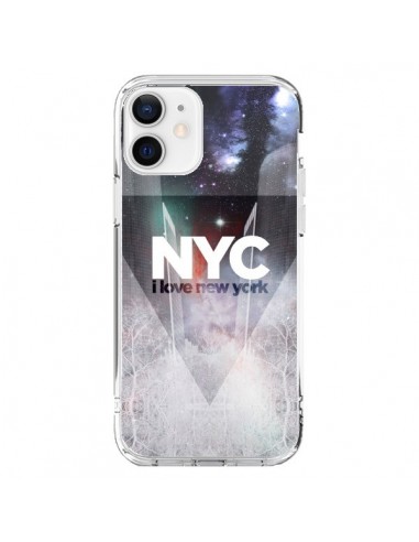 Coque iPhone 12 et 12 Pro I Love New York City Bleu - Javier Martinez