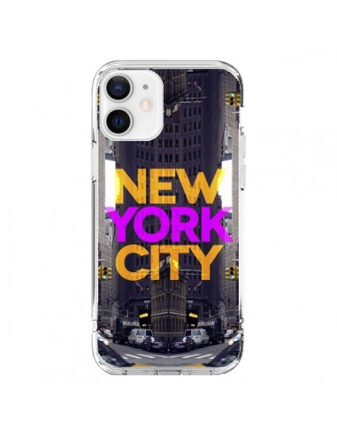 Coque iPhone 12 et 12 Pro New York City Orange Violet - Javier Martinez