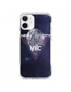 Coque iPhone 12 et 12 Pro New York City Triangle Rose -...