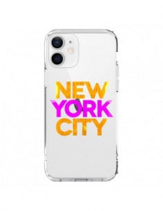 Coque iPhone 12 et 12 Pro New York City NYC Orange Rose...