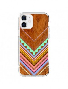 Coque iPhone 12 et 12 Pro Azteque Arbutus Pastel Bois...