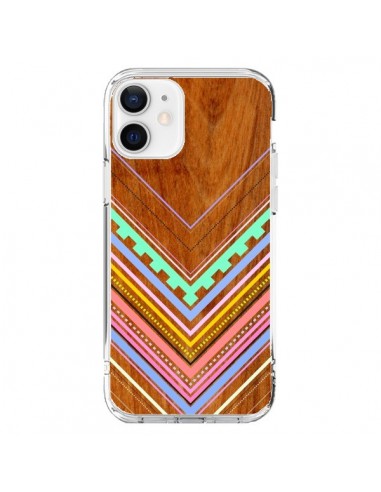 Coque iPhone 12 et 12 Pro Azteque Arbutus Pastel Bois Aztec Tribal - Jenny Mhairi