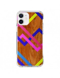 Cover iPhone 12 e 12 Pro Rosa Giallo Legno Azteque Aztec...