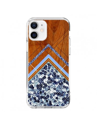 iPhone 12 and 12 Pro Case Sequin Geometry Wood Aztec Tribal - Jenny Mhairi