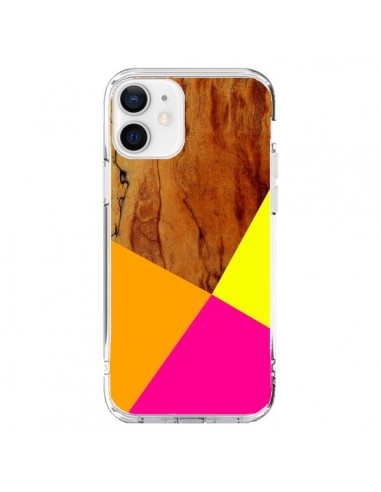 Coque iPhone 12 et 12 Pro Wooden Colour Block Bois Azteque Aztec Tribal - Jenny Mhairi