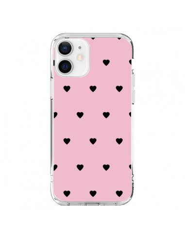 Coque iPhone 12 et 12 Pro Coeurs Roses - Jonathan Perez