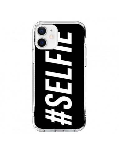 Coque iPhone 12 et 12 Pro Hashtag Selfie Noir Horizontal - Jonathan Perez