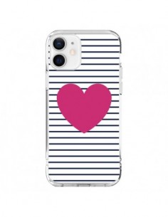Coque iPhone 12 et 12 Pro Coeur Traits Marin - Jonathan...