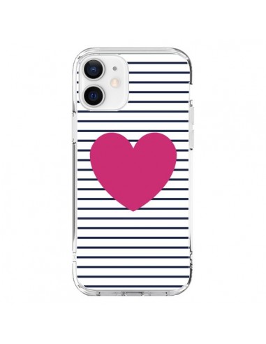 Coque iPhone 12 et 12 Pro Coeur Traits Marin - Jonathan Perez