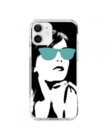 Coque iPhone 12 et 12 Pro Fille Lunettes Bleues - Jonathan Perez