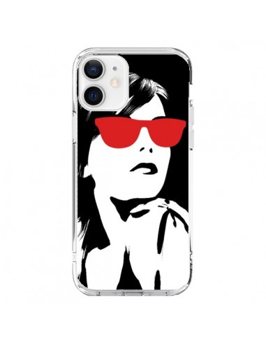 Coque iPhone 12 et 12 Pro Fille Lunettes Rouges - Jonathan Perez