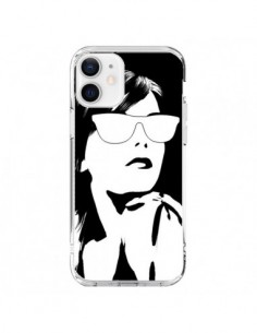 Cover iPhone 12 e 12 Pro Ragazza Occhiali Bianco -...