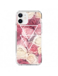 iPhone 12 and 12 Pro Case Pink Triangles Flowers -...