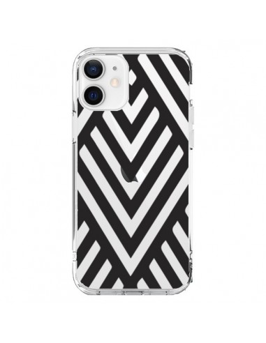 Coque iPhone 12 et 12 Pro Geometric Azteque Noir Transparente - Dricia Do