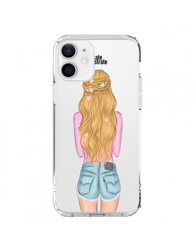 Coque iPhone 12 et 12 Pro Blonde Don't Care Transparente - kateillustrate