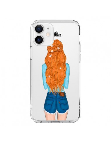 Coque iPhone 12 et 12 Pro Red Hair Don't Care Rousse Transparente - kateillustrate