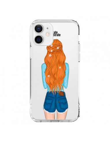 iPhone 12 and 12 Pro Case Red Hair Don't Care Capelli Rossi Clear - kateillustrate