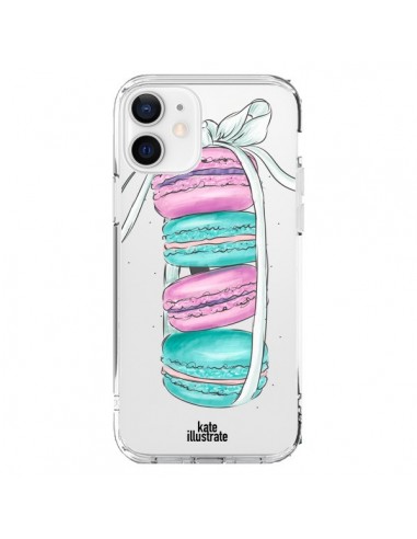 iPhone 12 and 12 Pro Case Macarons Pink Mint Clear - kateillustrate