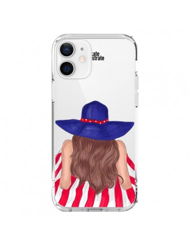 Coque iPhone 12 et 12 Pro Beah Girl Fille Plage Transparente - kateillustrate