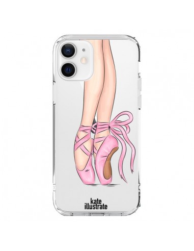 Coque iPhone 12 et 12 Pro Ballerina Ballerine Danse Transparente - kateillustrate