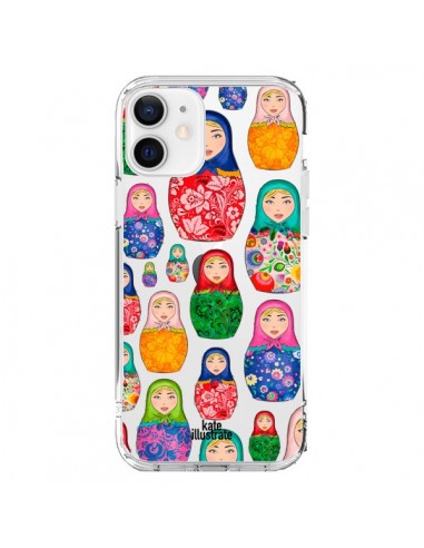 Coque iPhone 12 et 12 Pro Matryoshka Dolls Poupées Russes Transparente - kateillustrate