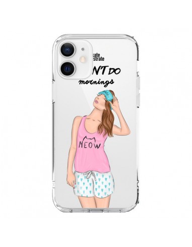 Coque iPhone 12 et 12 Pro I Don't Do Mornings Matin Transparente - kateillustrate