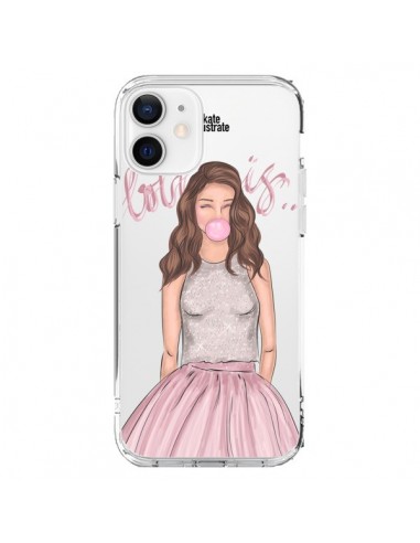Coque iPhone 12 et 12 Pro Bubble Girl Tiffany Rose Transparente - kateillustrate