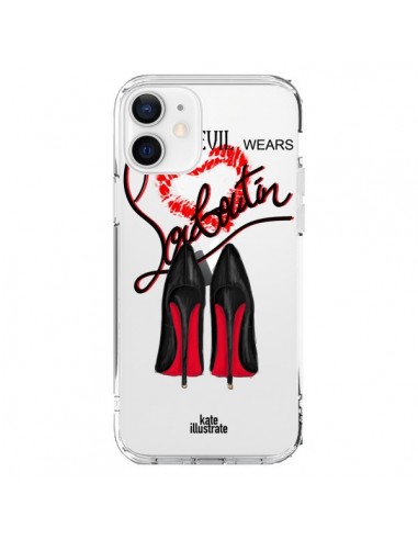 Coque iPhone 12 et 12 Pro The Devil Wears Shoes Demon Chaussures Transparente - kateillustrate