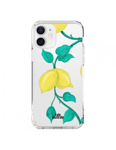 Coque iPhone 12 et 12 Pro Lemons Citrons Transparente - kateillustrate