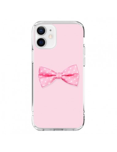 Coque iPhone 12 et 12 Pro Noeud Papillon Rose Girly Bow Tie - Laetitia