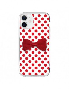 Coque iPhone 12 et 12 Pro Noeud Papillon Rouge Girly Bow...