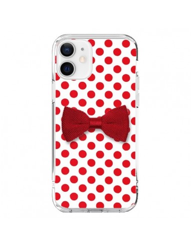 Coque iPhone 12 et 12 Pro Noeud Papillon Rouge Girly Bow Tie - Laetitia