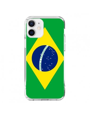 Coque iPhone 12 et 12 Pro Drapeau Brésil Brésilien - Laetitia