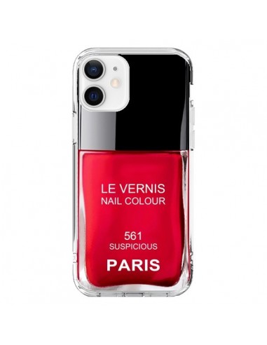 Coque iPhone 12 et 12 Pro Vernis Paris Suspicious Rouge - Laetitia