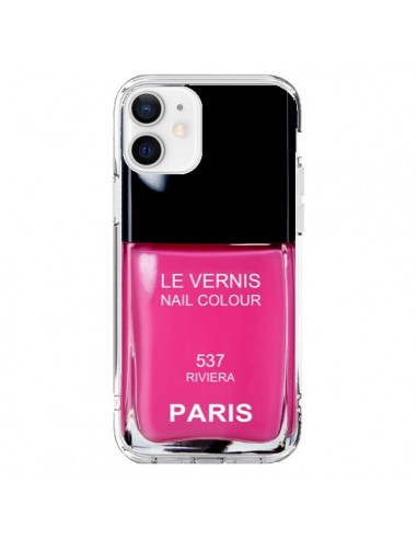 Coque iPhone 12 et 12 Pro Vernis Paris Riviera Rose - Laetitia