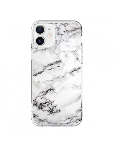 Coque iPhone 12 et 12 Pro Marbre Marble Blanc White - Laetitia