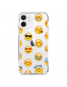 Cover iPhone 12 e 12 Pro Emoji Sorriso Trasparente -...