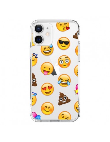 Cover iPhone 12 e 12 Pro Emoji Trasparente - Laetitia