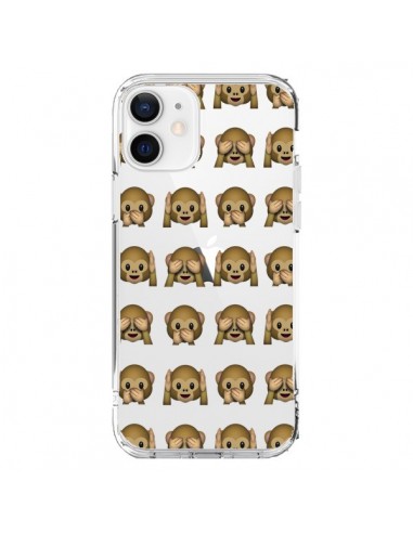 Coque iPhone 12 et 12 Pro Singe Monkey Emoticone Emoji Transparente - Laetitia