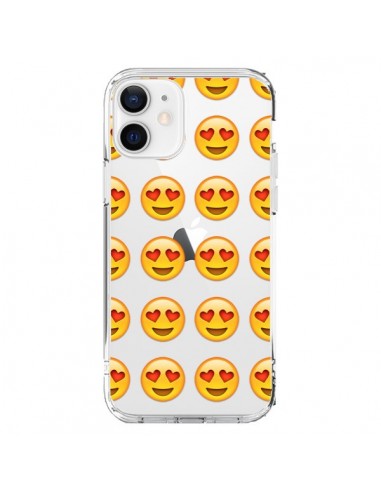 Coque iPhone 12 et 12 Pro Love Amoureux Smiley Emoticone Emoji Transparente - Laetitia