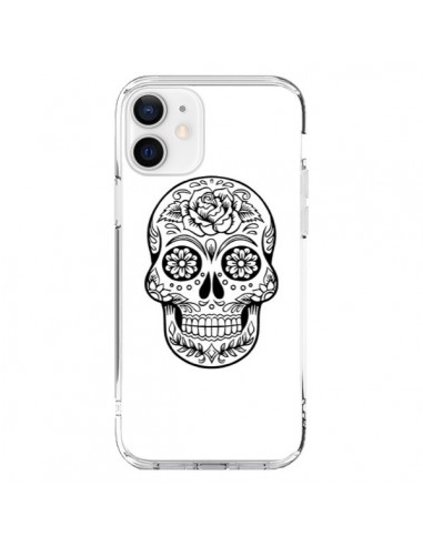 Coque iPhone 12 et 12 Pro Tête de Mort Mexicaine Noir - Laetitia