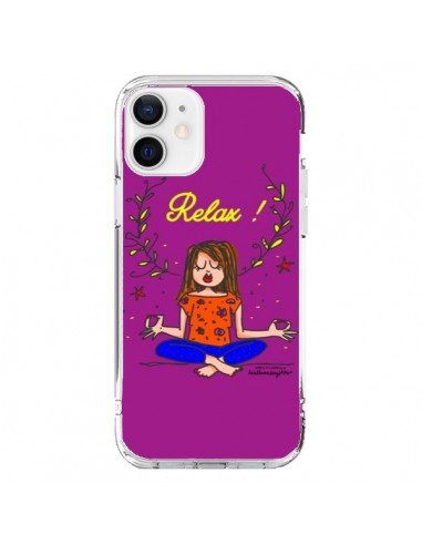 Coque iPhone 12 et 12 Pro Fille Relax Zen Yoga - Leellouebrigitte