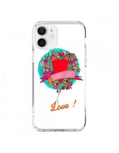 Coque iPhone 12 et 12 Pro Love Happy Life - Leellouebrigitte