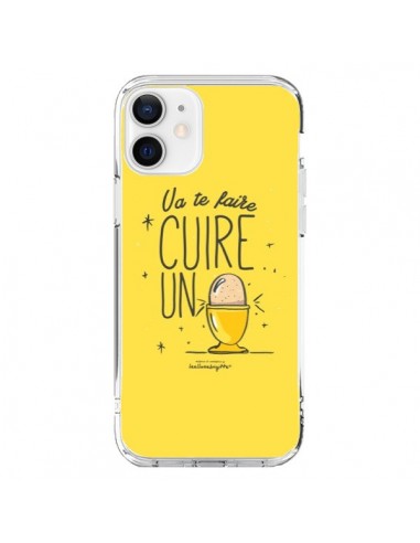 Coque iPhone 12 et 12 Pro Va te faire cuir un oeuf jaune - Leellouebrigitte